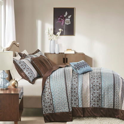 Madison Park 5 Piece Reversible Jacquard Bedspread Set