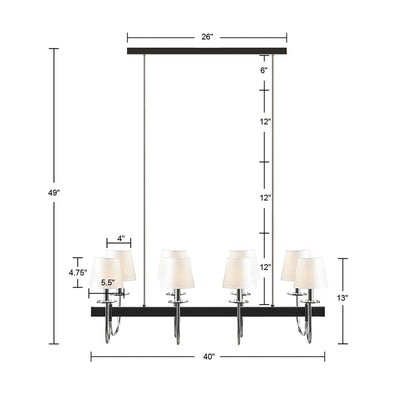 Hampton Hill 8-Light Traditional Chandelier with Drum Shades