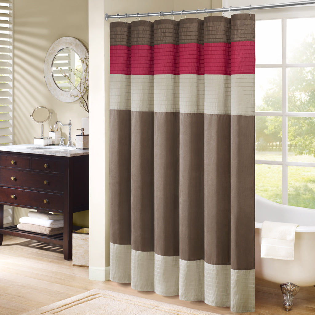 Madison Park Faux Silk Shower Curtain