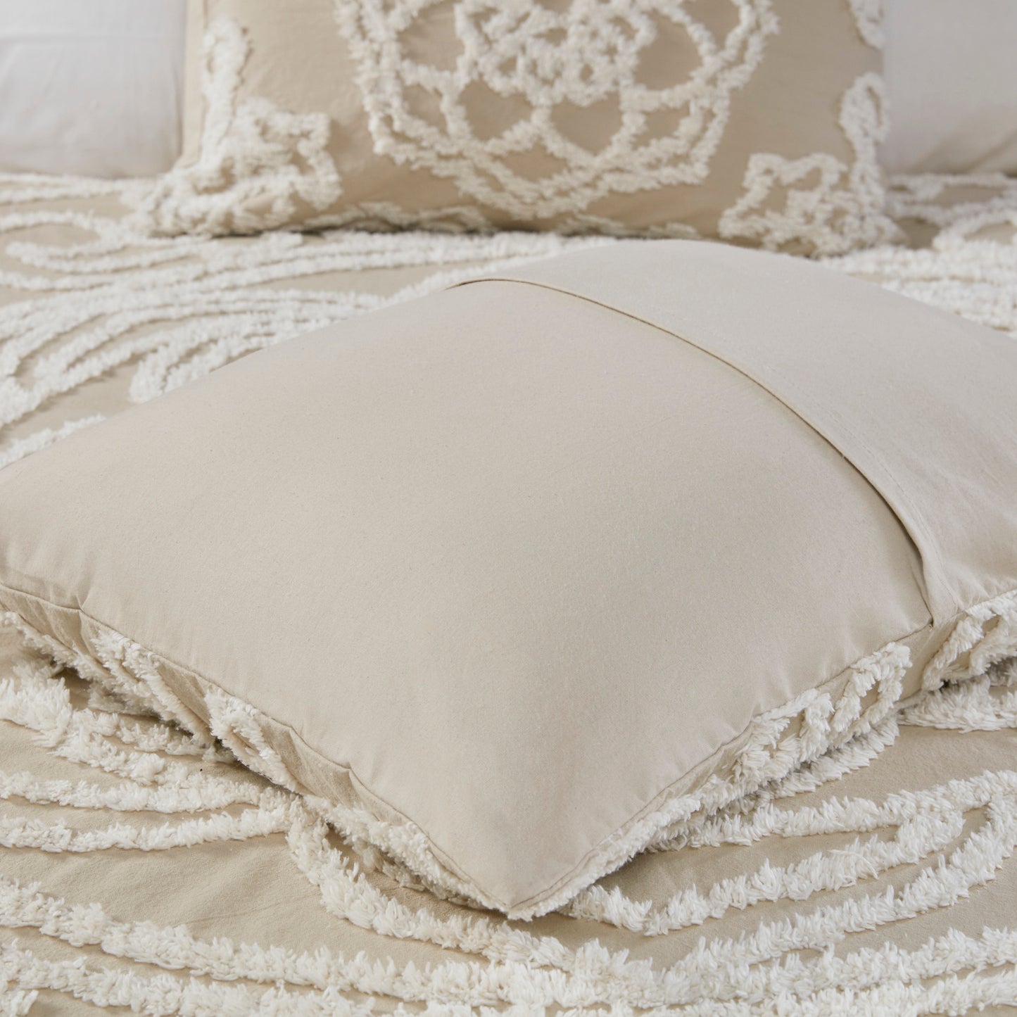 Madison Park Tufted Cotton Chenille Medallion Fringe Coverlet Mini Set