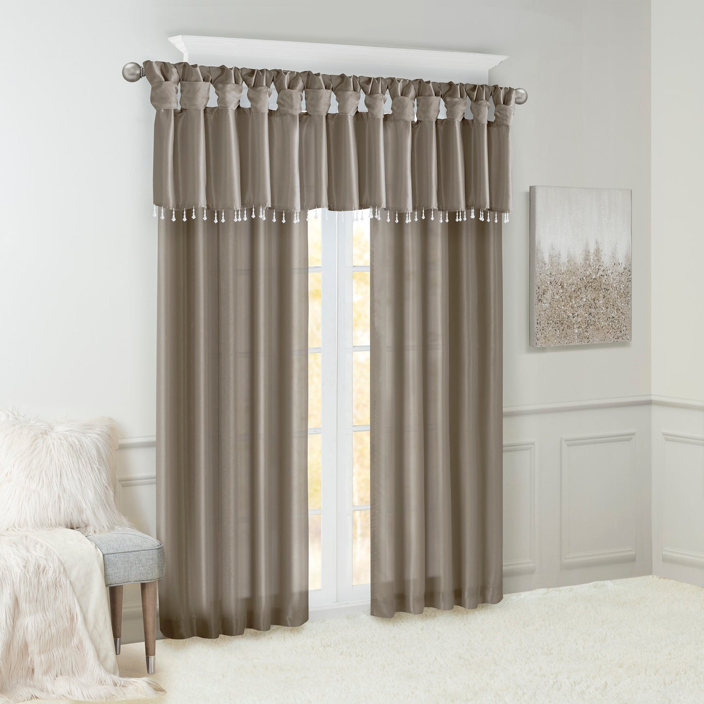 Madison Park Twist Tab Lined Window Curtain Panel