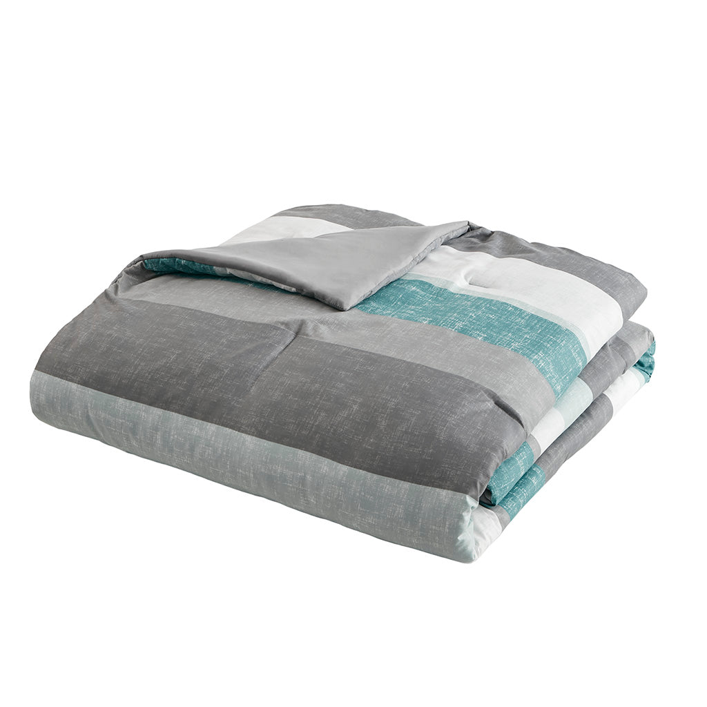 Madison Park Essentials Stripe Comforter Set with Bed Sheets