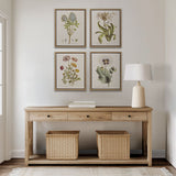 Herbal Botany 4-Piece Botanical Illustration Framed Canvas Wall Art Set