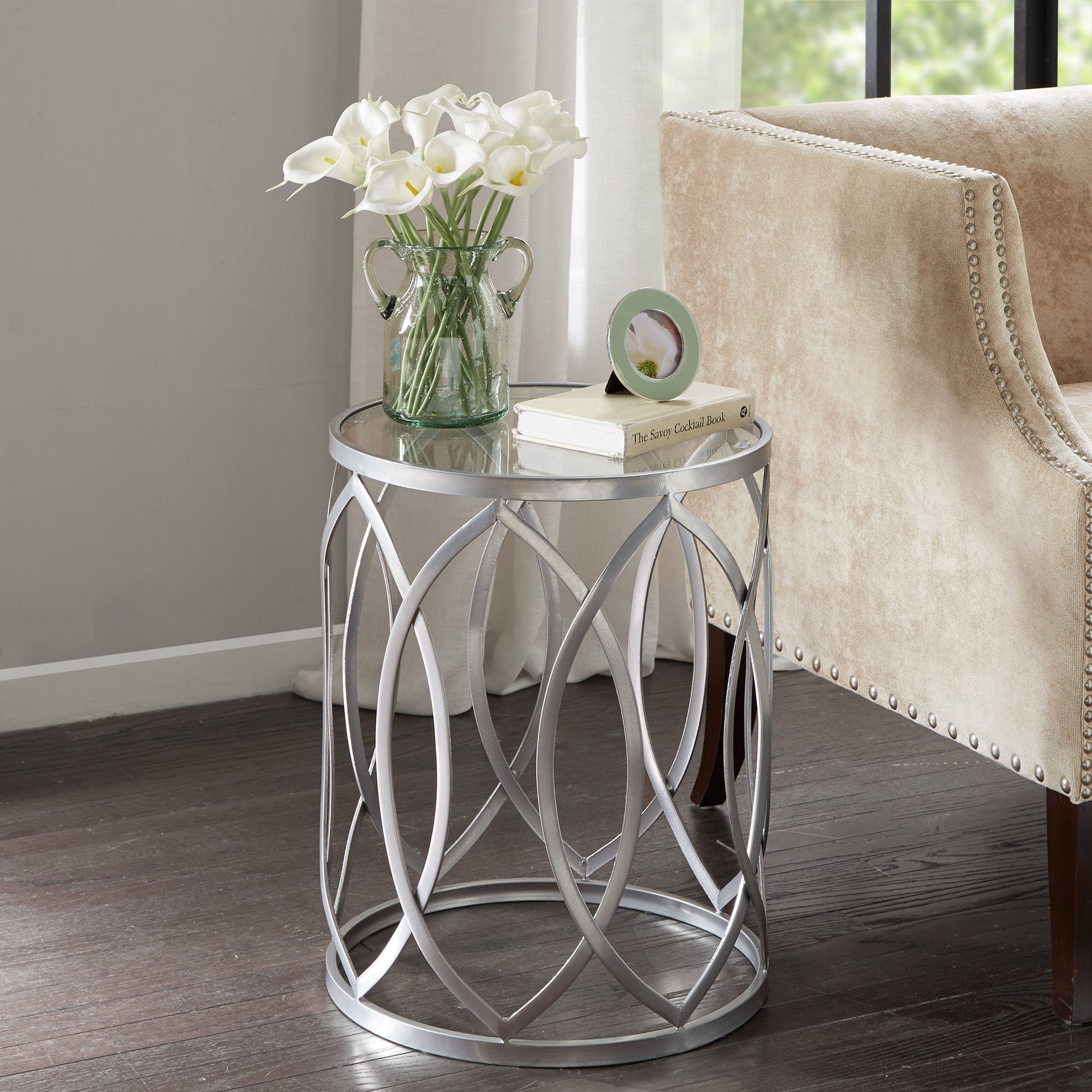 Madison Park Metal Eyelet Accent Table