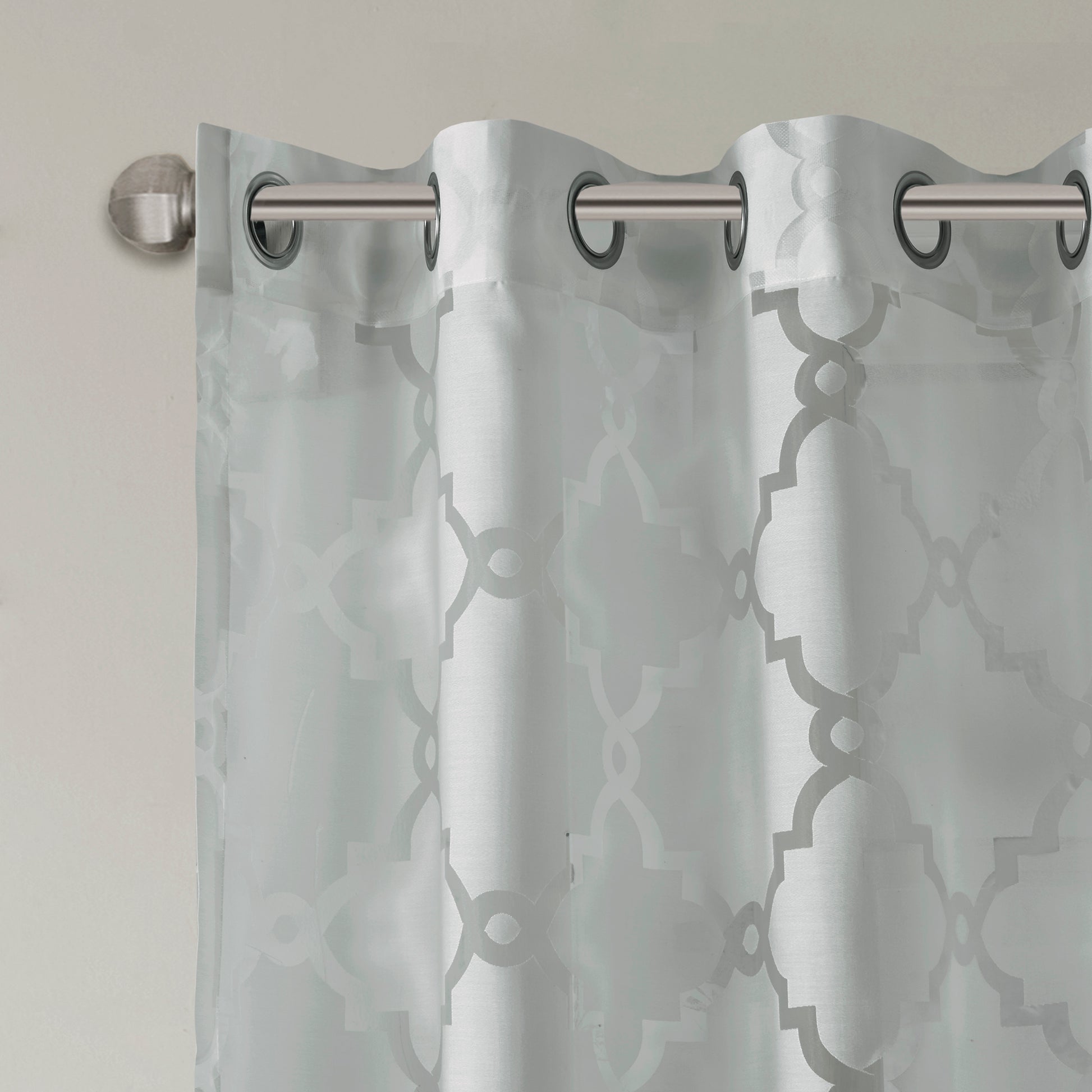 Madison Park Fretwork Burnout Sheer Curtain Panel