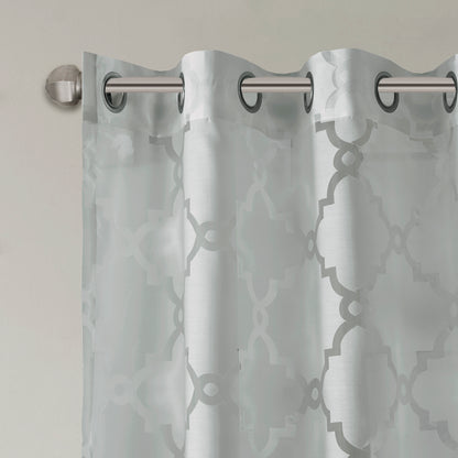 Madison Park Fretwork Burnout Sheer Curtain Panel