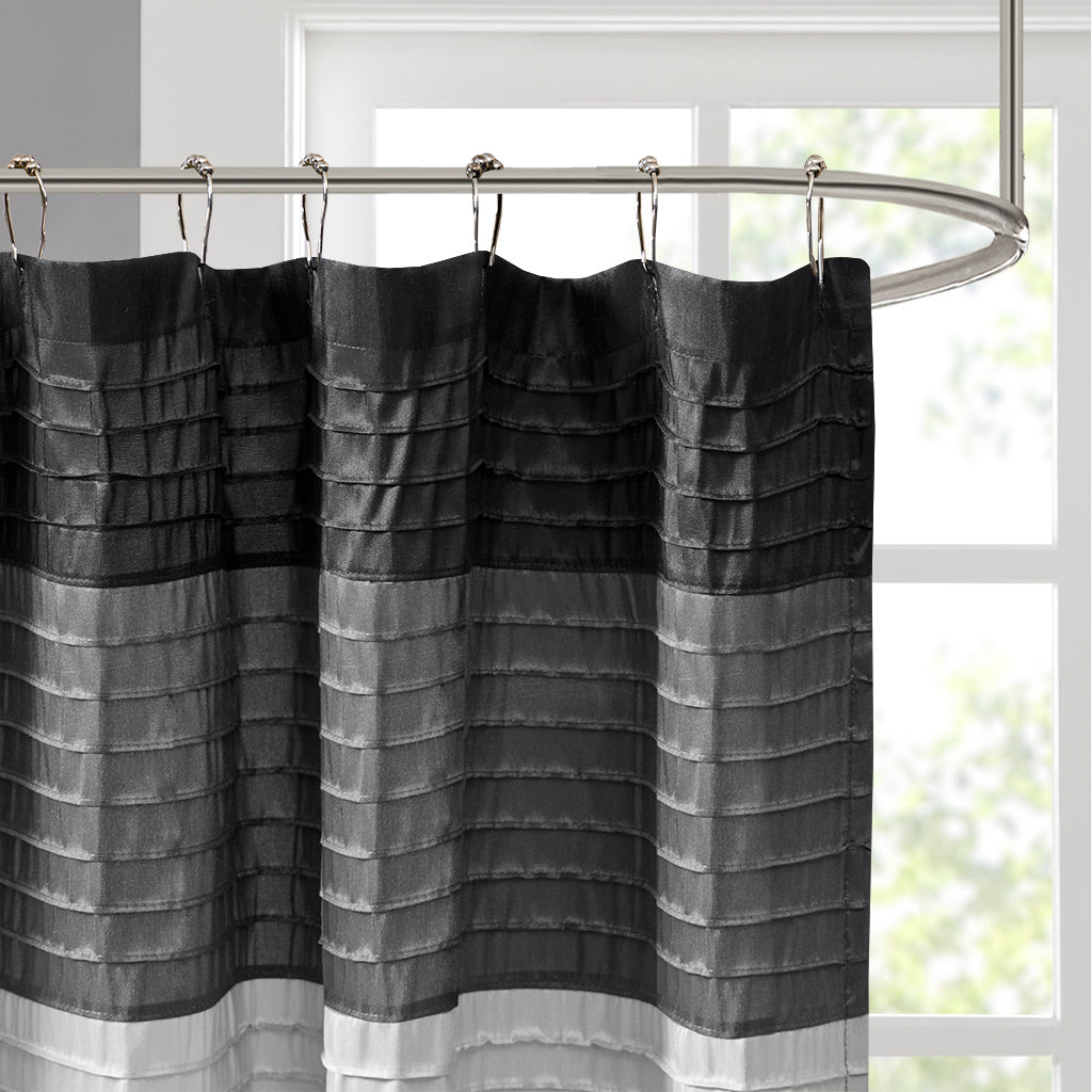 Madison Park Faux Silk Shower Curtain