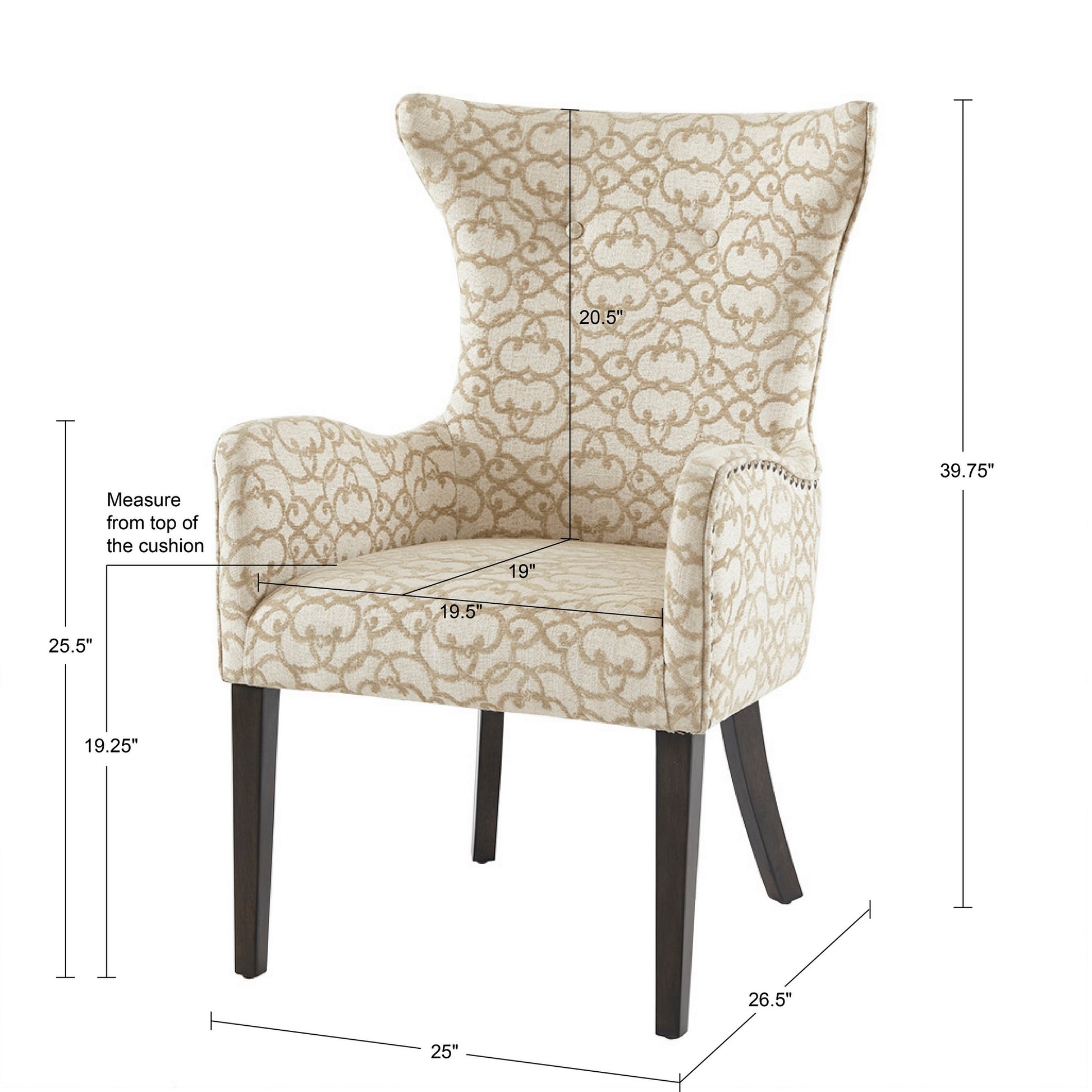 Madison Park Arm Dining Chair (set of 2)