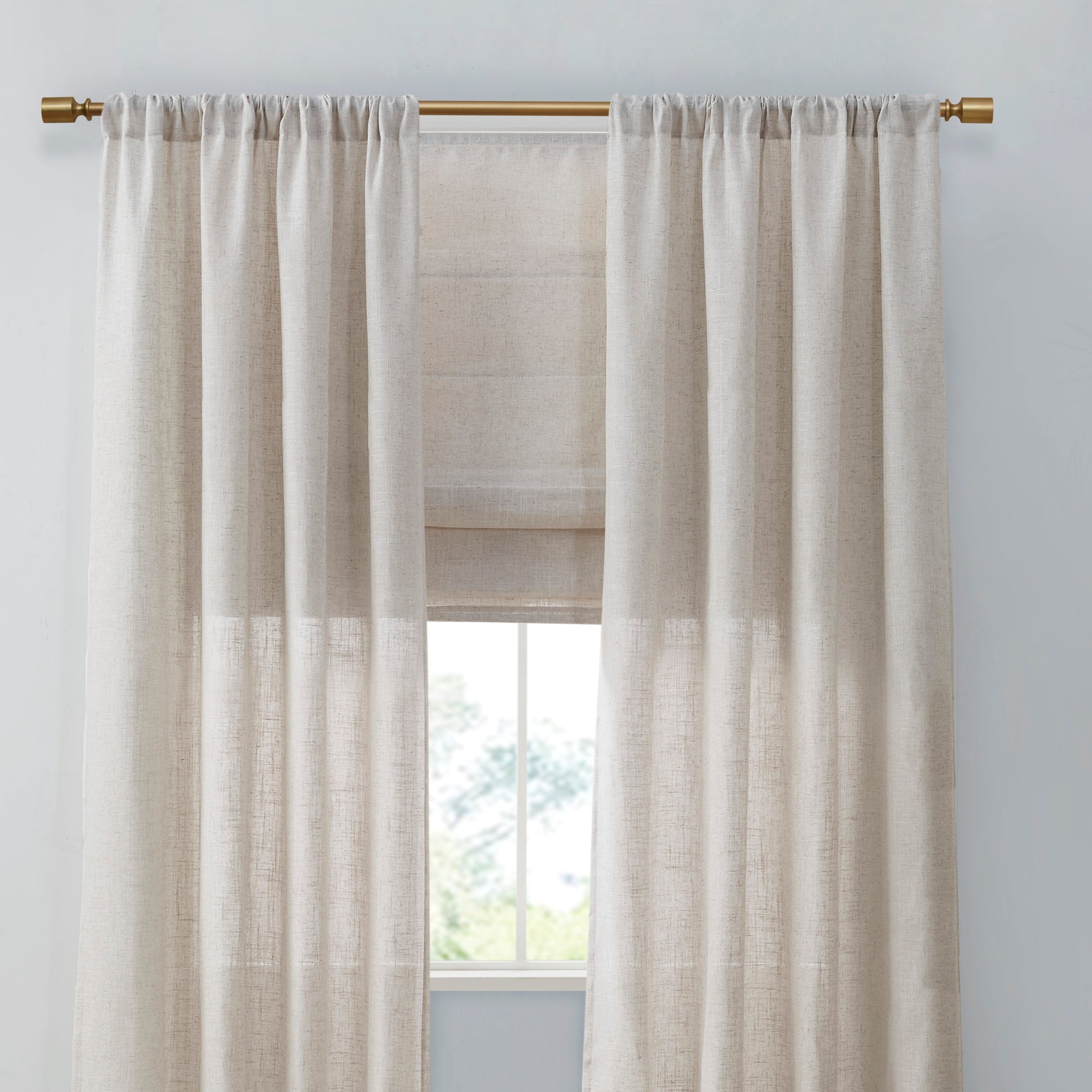 Madison Park Linen Blend Light Filtering Curtain Panel Pair