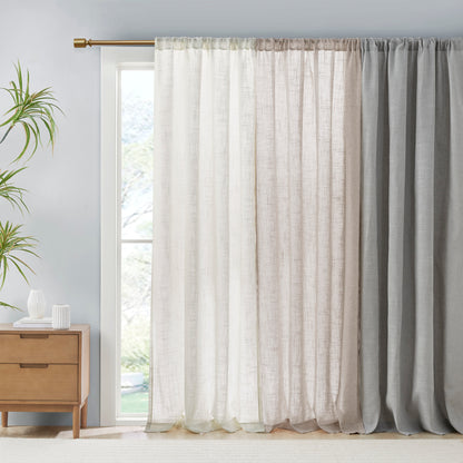 Madison Park Linen Blend Light Filtering Curtain Panel Pair