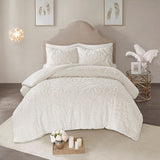 Laetitia 3-Piece Tufted Cotton Chenille Medallion Comforter Set