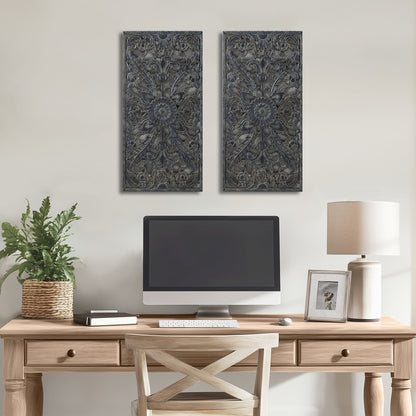Madison Park Distressed Carved Wood 2-piece Wall Decor Set