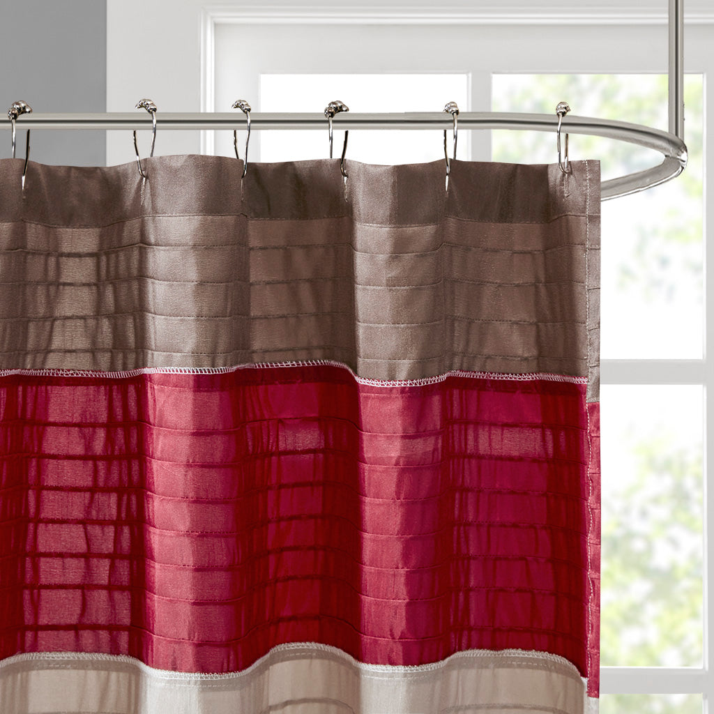 Madison Park Faux Silk Shower Curtain