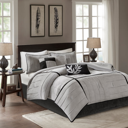 Madison Park 7 Piece Faux Suede Comforter Set