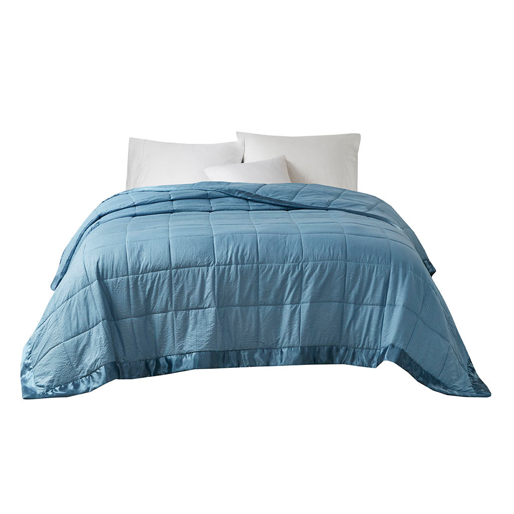 Madison Park Oversized Down Alternative Blanket with Satin Trim