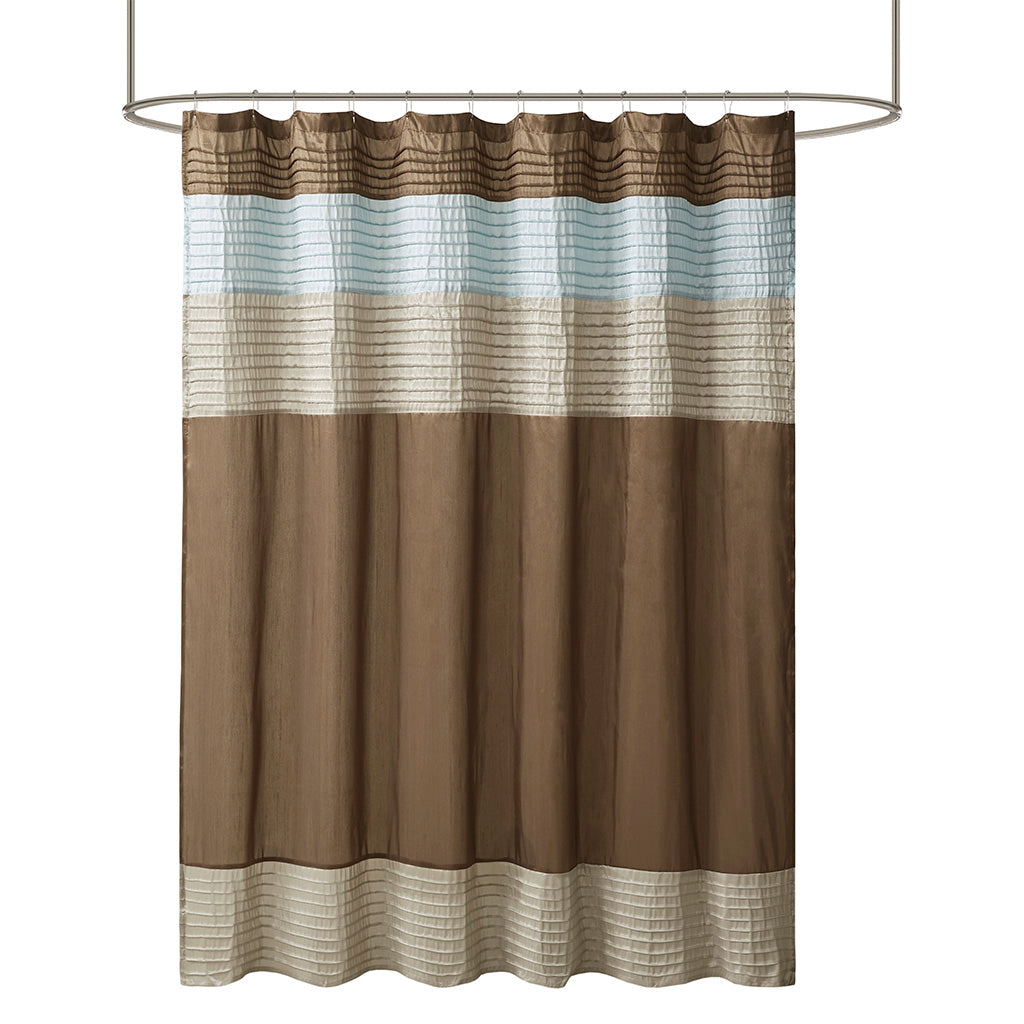 Madison Park Faux Silk Shower Curtain