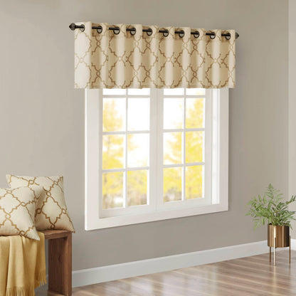 Madison Park Fretwork Print Grommet Top Window Valance