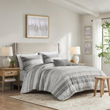 Rhodes 4-Piece Stripe Comforter Set with Throw Pillow