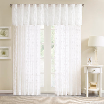 Madison Park Sheer Embroidered Window Valance