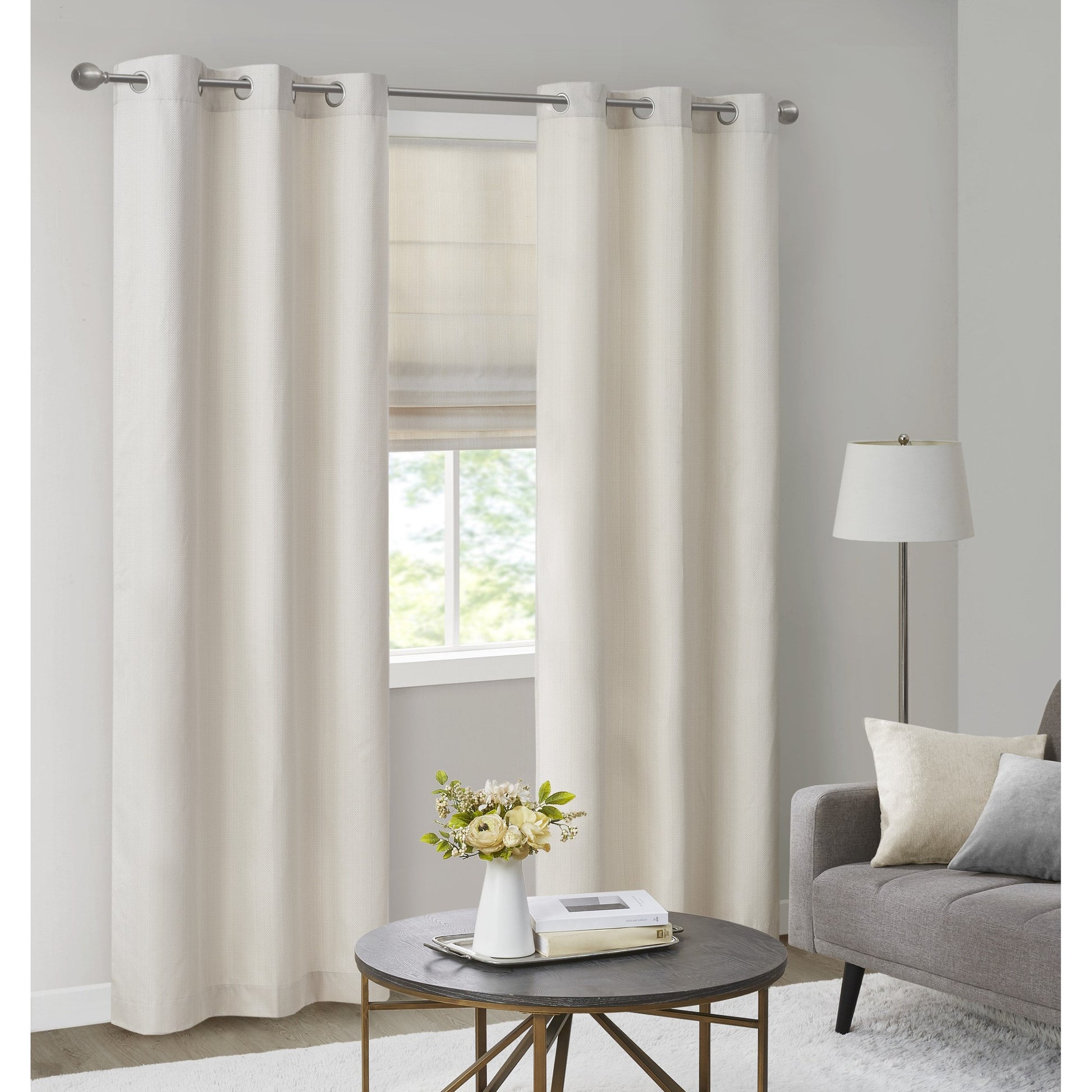 Madison Park Basketweave Room Darkening Cordless Roman Shade