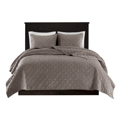 Madison Park 3 Piece Velvet Quilt Set