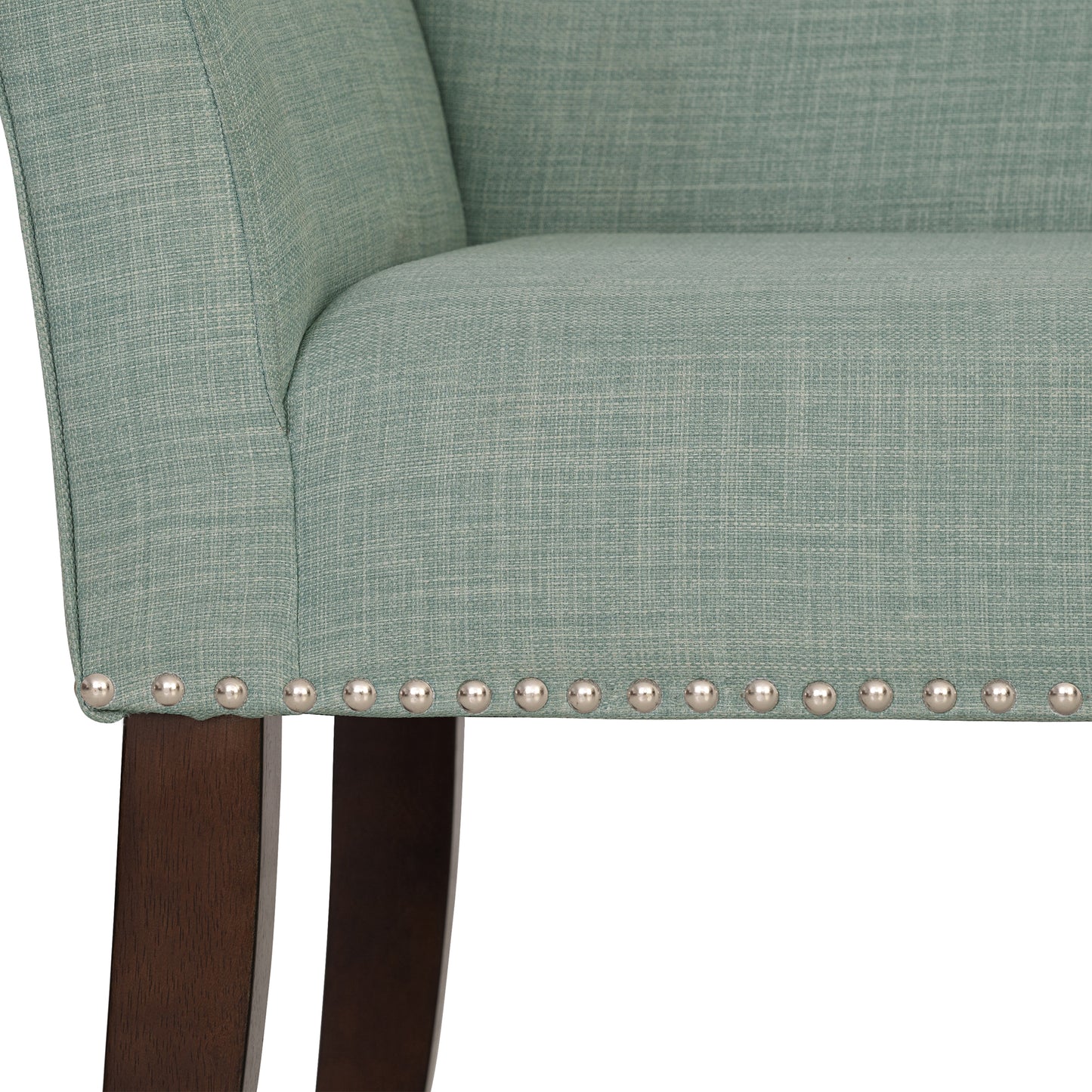Madison Park 49.5" Upholstered Bench with Back & Wood Legs