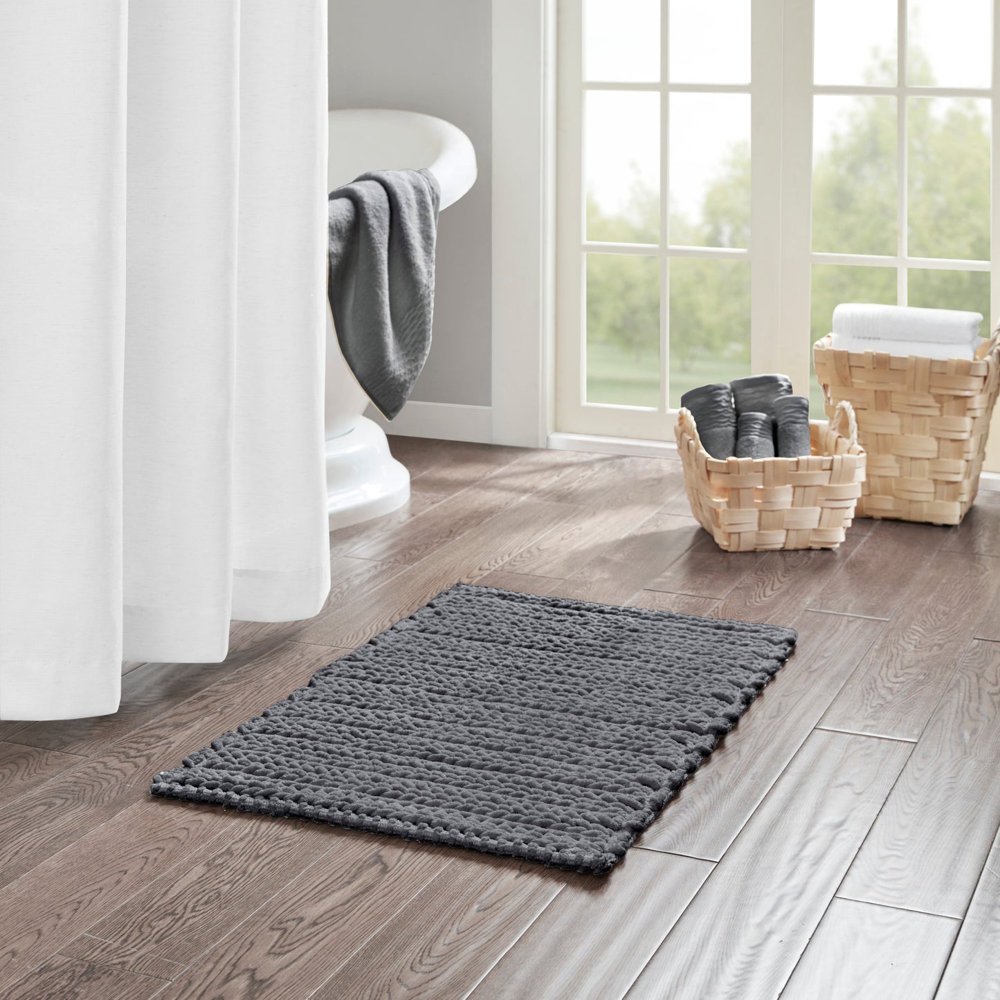 Madison Park 100% Cotton Chenille Chain Stitch Rug