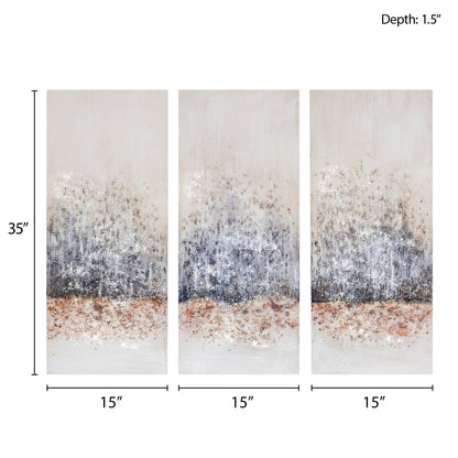 Madison Park Hand Embellished 3-Piece Canvas Wall Art Set