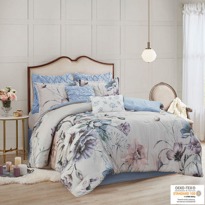 Madison Park 8 Piece Cotton Printed Comforter Set