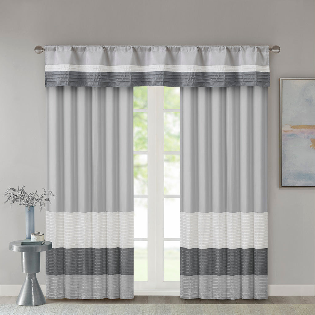 Madison Park Polyoni Pintuck Curtain Panel