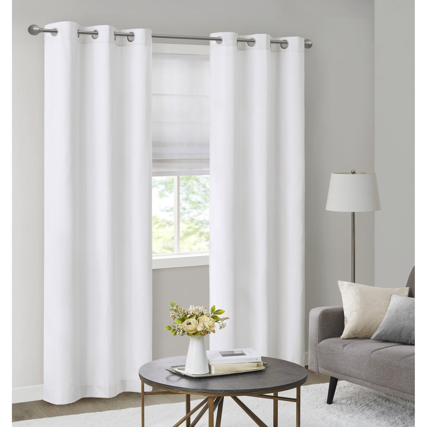 Madison Park Basketweave Room Darkening Cordless Roman Shade