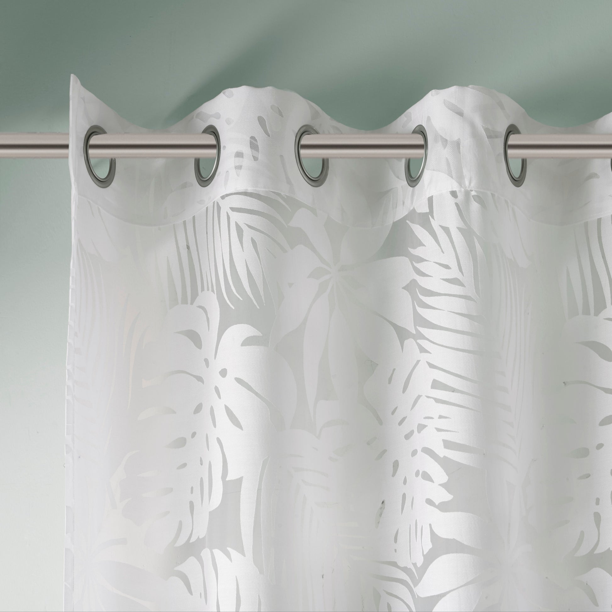 Madison Park Palm Leaf Burnout Window Sheer