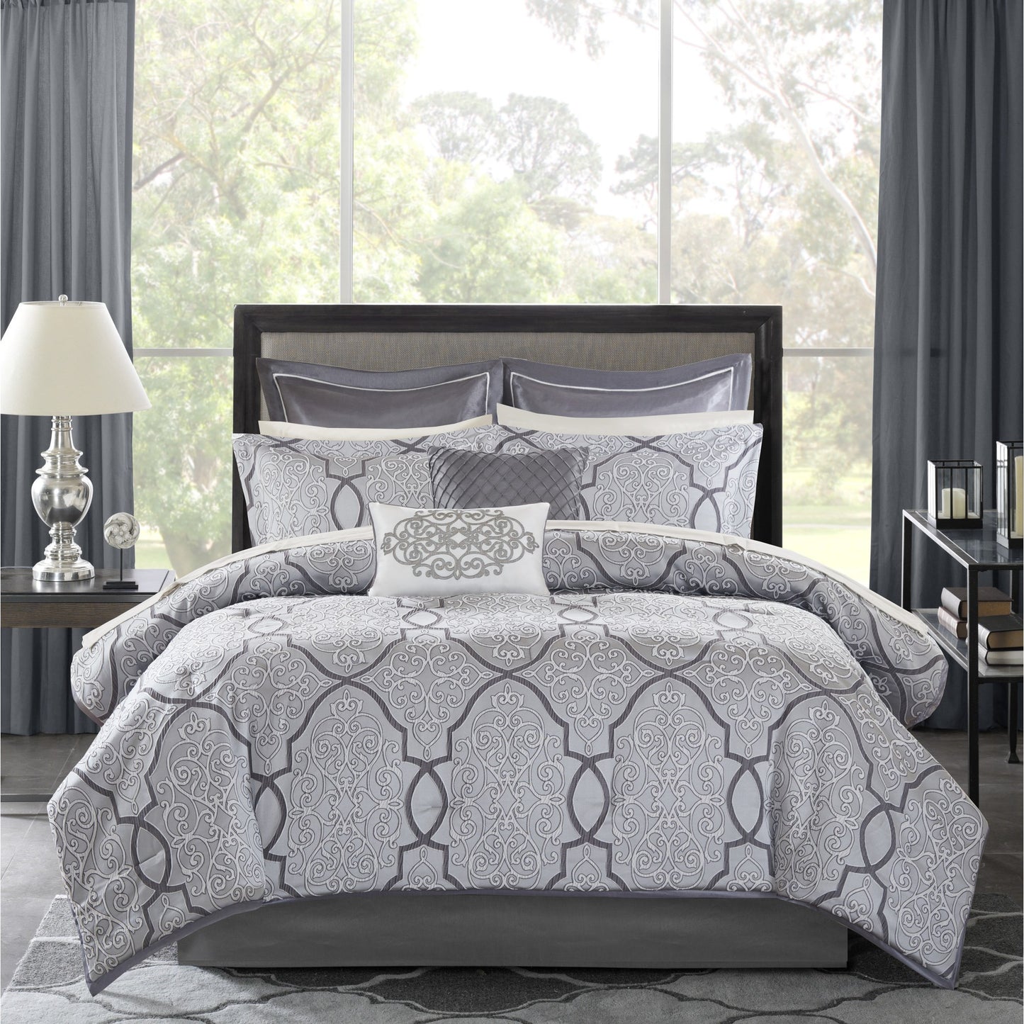 Madison Park 12 Piece Comforter Set with Cotton Bed Sheets