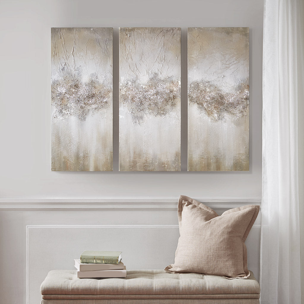 Madison Park Heavily Embellished 3-piece Canvas Wall Art Set