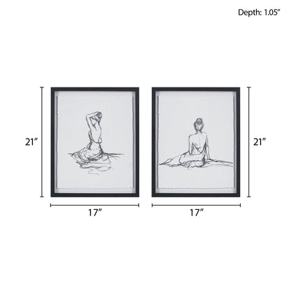 Madison Park Sketch 2-piece Framed Glass and Matted Wall Art Set