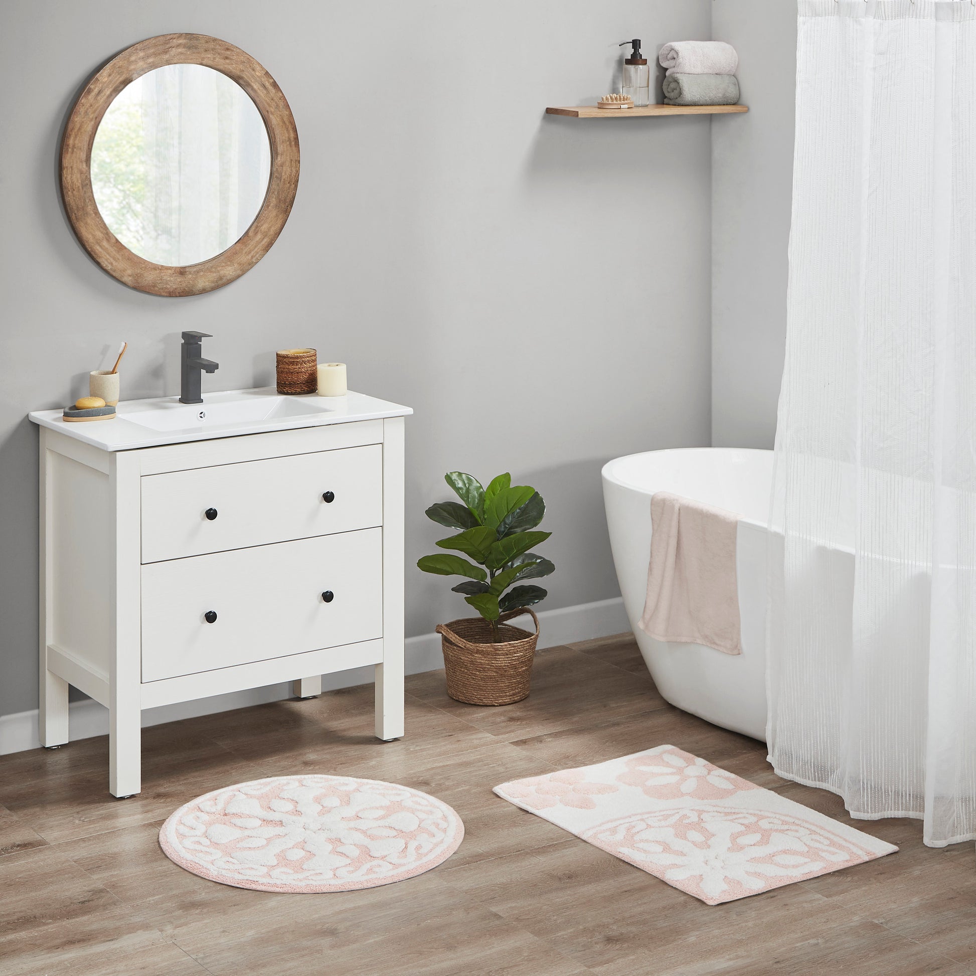 Madison Park Medallion Cotton Tufted Bath Rug