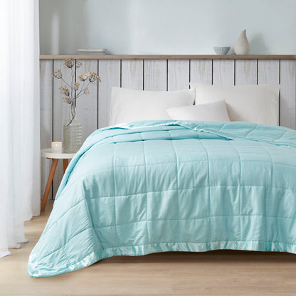 Madison Park Oversized Down Alternative Blanket with Satin Trim