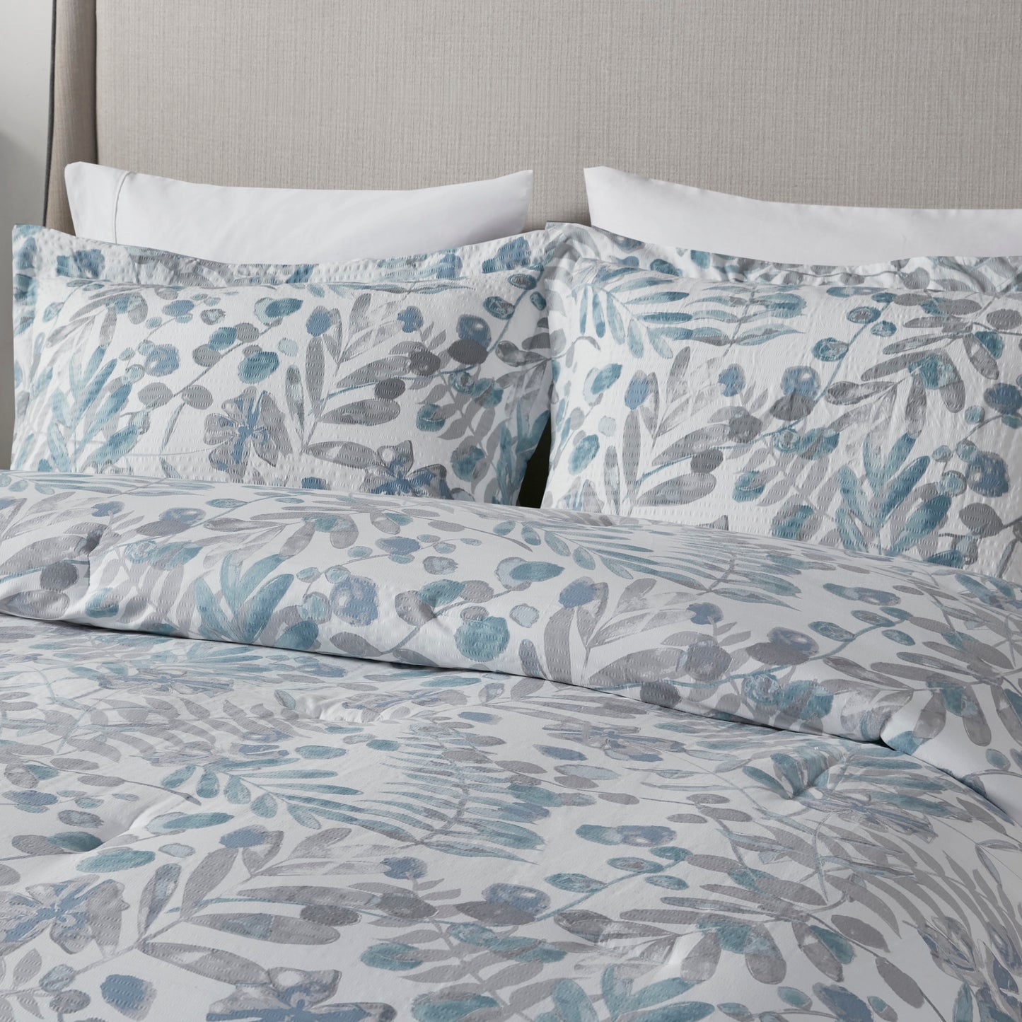 Madison Park 5 Piece Botanical Floral Seersucker Comforter Set