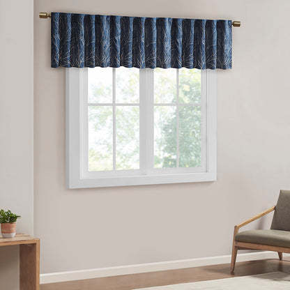 Madison Park Faux Silk Embroidered Window Valance