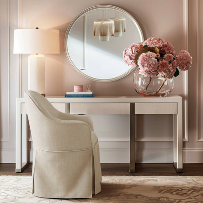 Madison Park Skirted Dining Arm Chair with Casters