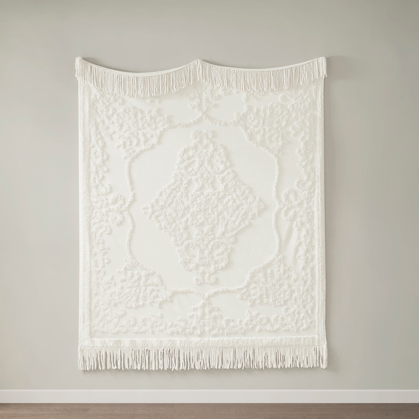 Madison Park 100% Cotton Tufted Chenille Lightweight Throw With Fringe Tassel 50" x 60"