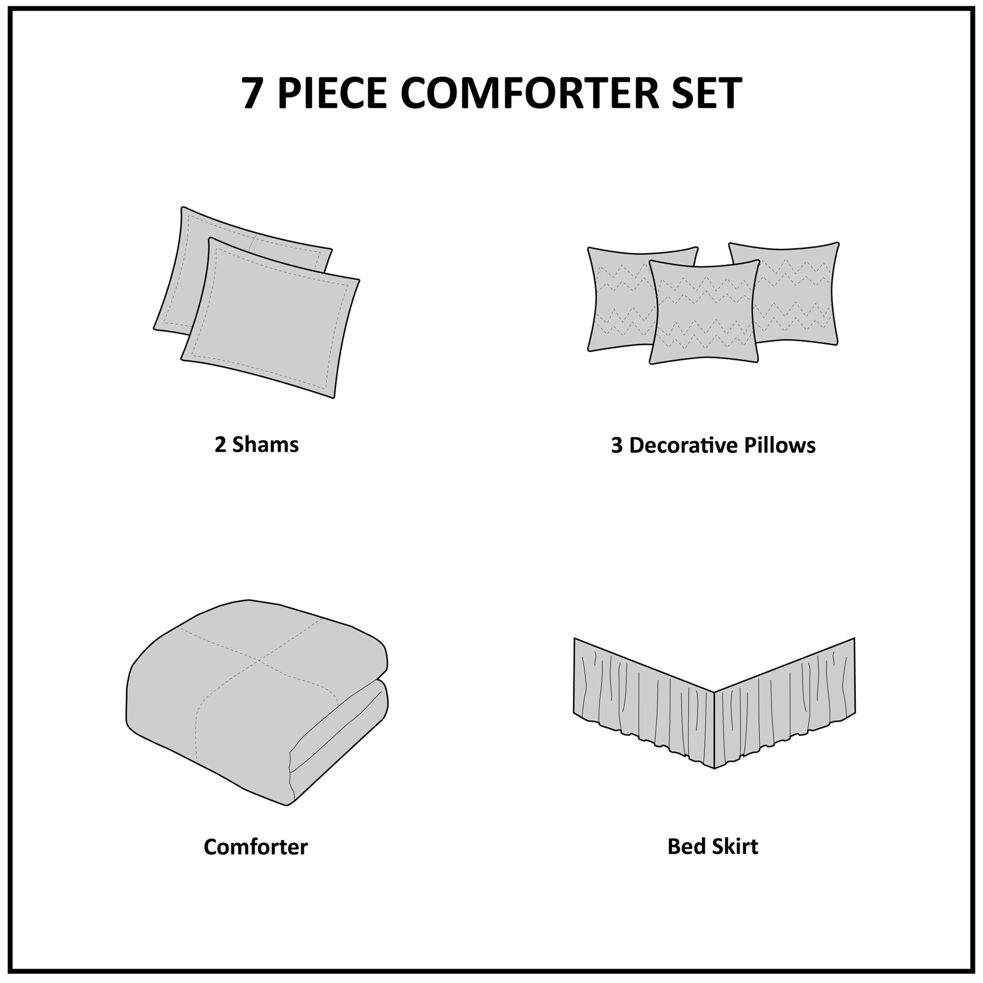 Madison Park 7 Piece Polyester Charmeuse Comforter Set