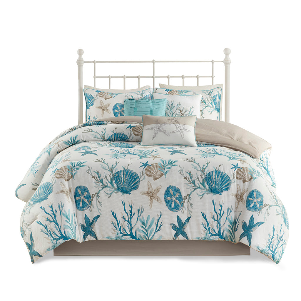 Madison Park 7 Piece Cotton Sateen Comforter Set