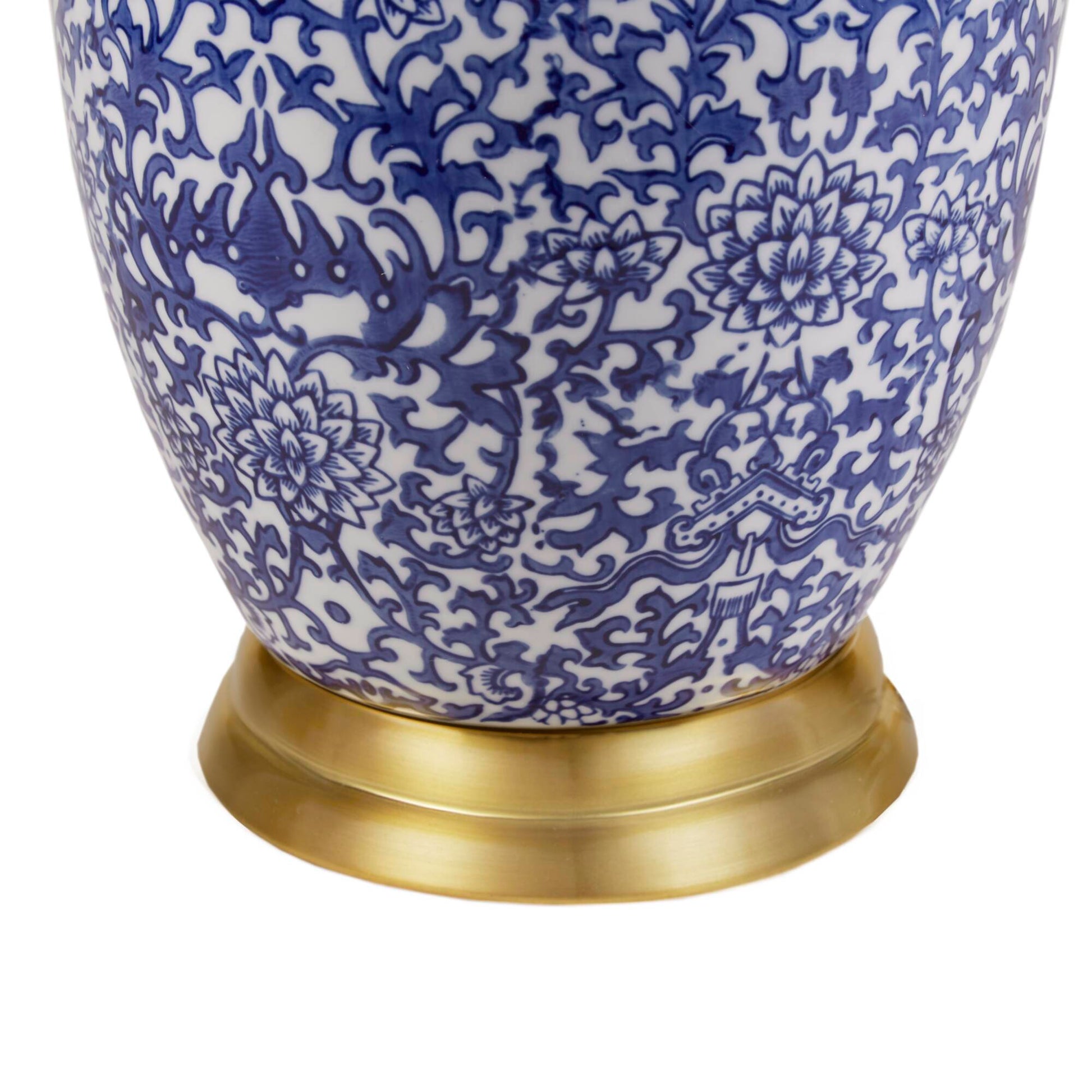 Hampton Hill Blue Ceramic Ginger Jar Table Lamp