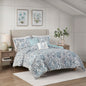 Madison Park 5 Piece Seersucker Duvet Cover Set with Throw Pillows