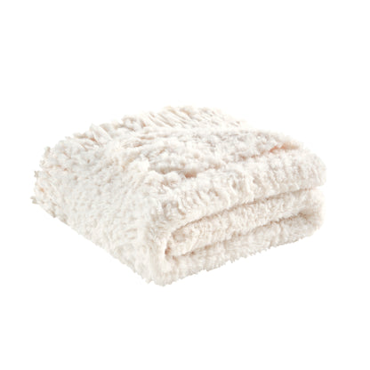 Madison Park Faux Fur Throw with Fringe
