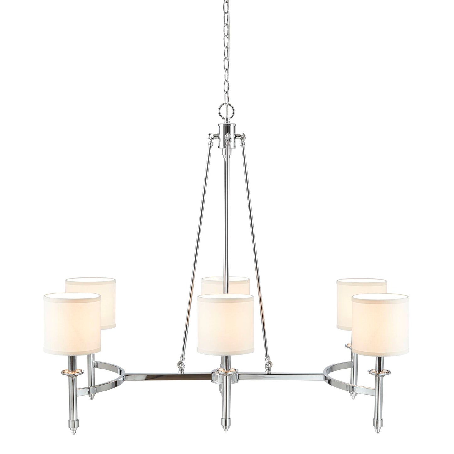 Hampton Hill 6-light Chandelier with Fabric Drum Shades