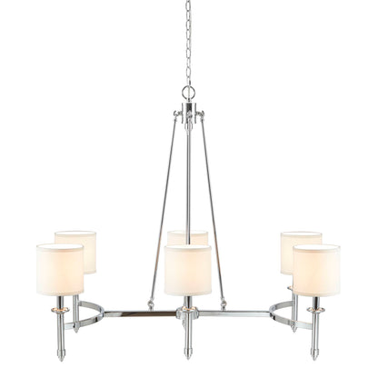 Hampton Hill 6-light Chandelier with Fabric Drum Shades