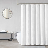 Metro Woven Clipped Solid Shower Curtain