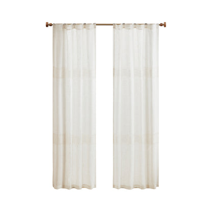 Madison Park Yarn Dye Sheer Curtain Panel Pair